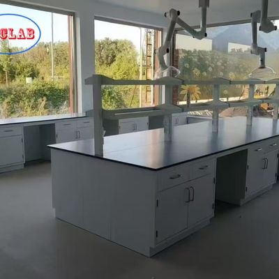 Хорошая цена Full Steel Chemical Laboratory Workbench with 175° Buffer Hinge and Trespa Counter Tops онлайн